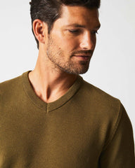 Men American V Neck Sweater Olive | Billy Reid Sweaters & Sweatshirts