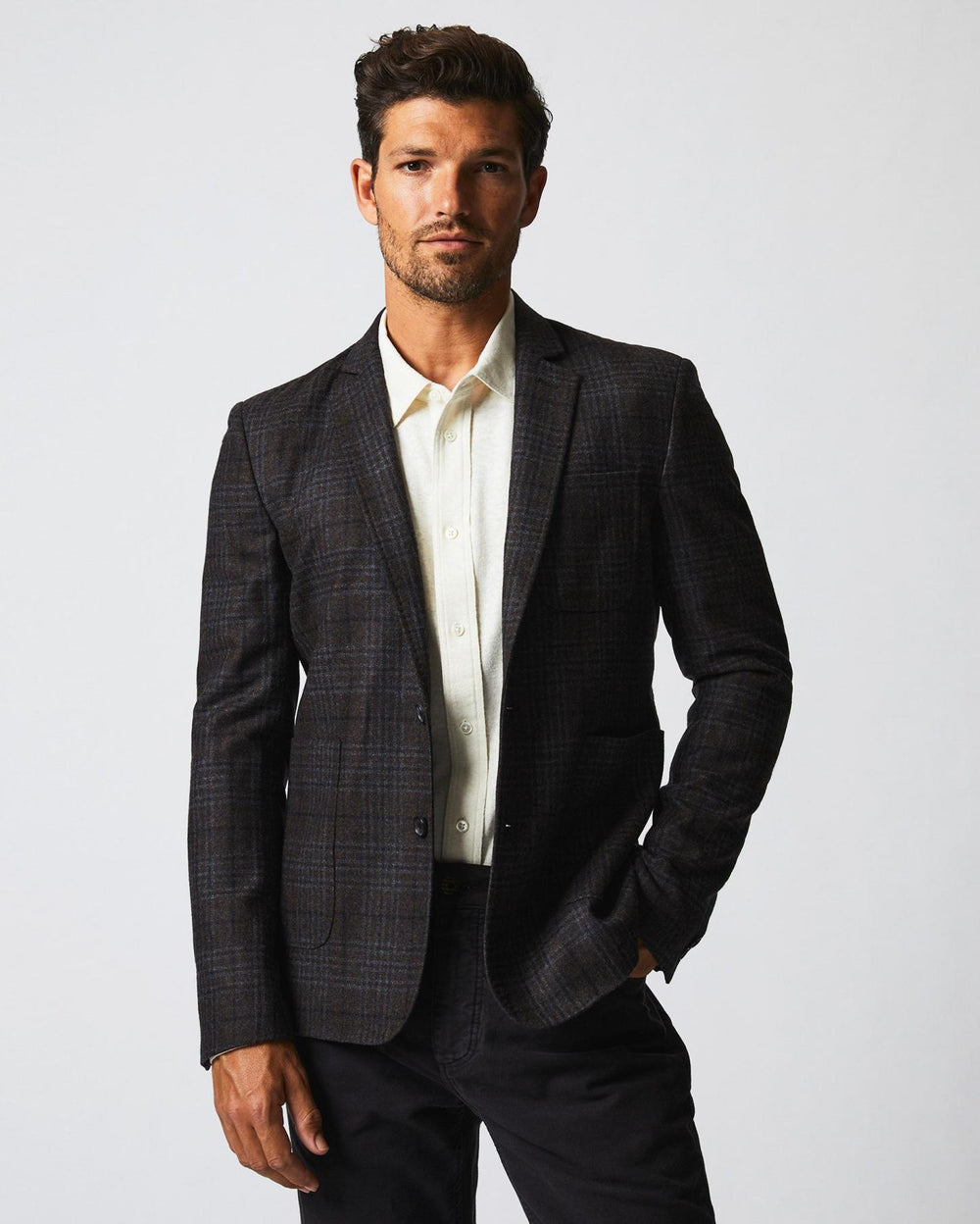Men Archie Jacket Dark Brown | Billy Reid Suiting
