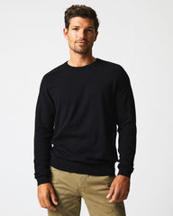 Men Baseball Sweater Crew Black | Billy Reid Sweaters & Sweatshirts