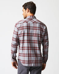 Men Bold Plaid Western Snap Front Shirt Grey/multi | Billy Reid Shirting