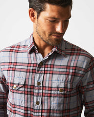 Men Bold Plaid Western Snap Front Shirt Grey/multi | Billy Reid Shirting