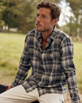 Men Brushed Bold Plaid Tuscumbia Shirt Grey/black | Billy Reid Shirting