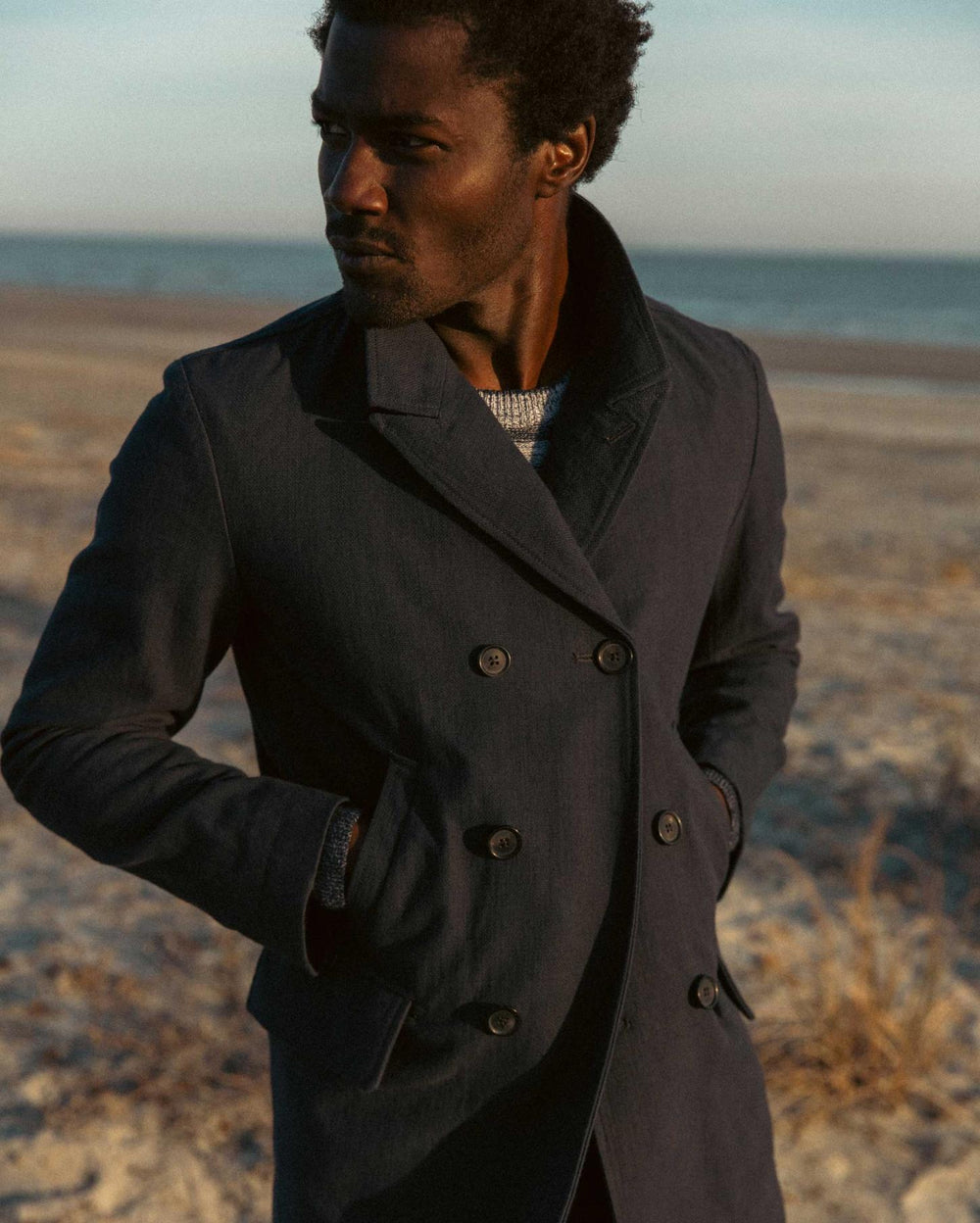 Men Canvas Bond Peacoat Navy | Billy Reid Jackets & Outerwear