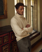 Men Cashmere Honeycomb Turtleneck Natural | Billy Reid Sweaters & Sweatshirts