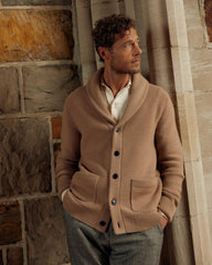 Men Collegiate Cardigan Camel Heather | Billy Reid Sweaters & Sweatshirts
