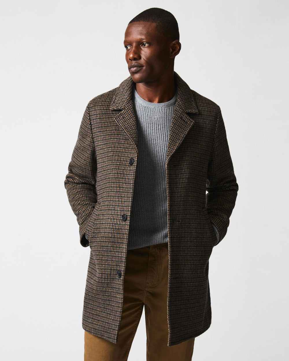 Men Cooper Coat Charcoal/tan | Billy Reid Jackets & Outerwear