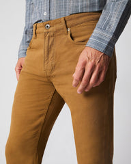 Men Cotton Linen 5 Pocket Pant Dark Tan | Billy Reid Bottoms