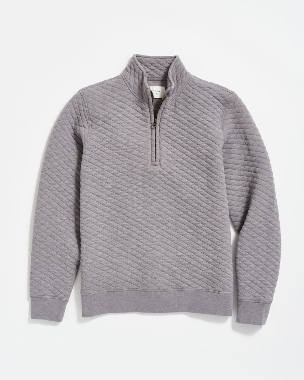 Men Diamond Quilt Half Zip Medium Grey | Billy Reid Sweaters & Sweatshirts
