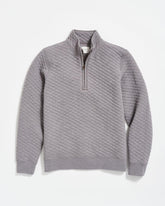 Men Diamond Quilt Half Zip Medium Grey | Billy Reid Sweaters & Sweatshirts