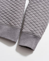 Men Diamond Quilt Half Zip Medium Grey | Billy Reid Sweaters & Sweatshirts