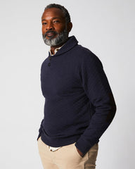 Men Diamond Quilt Shawl Dark Navy | Billy Reid Sweaters & Sweatshirts