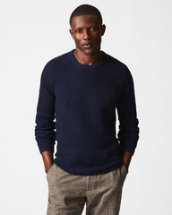 Men Fisherman Rib Crew Navy | Billy Reid Sweaters & Sweatshirts