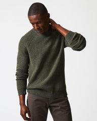 Men Fisherman Rib Crew Olive | Billy Reid Sweaters & Sweatshirts