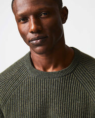 Men Fisherman Rib Crew Olive | Billy Reid Sweaters & Sweatshirts