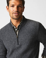 Men Fisherman Rib Half Zip Charcoal/grey | Billy Reid Sweaters & Sweatshirts