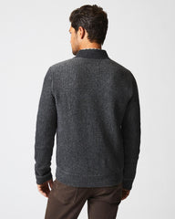Men Fisherman Rib Half Zip Charcoal/grey | Billy Reid Sweaters & Sweatshirts