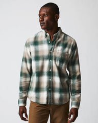 Men Flannel Bold Plaid Tuscumbia Shirt Bd Natural/green | Billy Reid Shirting