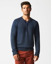 Men Garment Dyed Henley Sweater Carbon Blue | Billy Reid Polos, Tees & Henleys