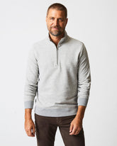 Men Herringbone Half Zip Light Grey | Billy Reid Sweaters & Sweatshirts