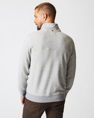 Men Herringbone Half Zip Light Grey | Billy Reid Sweaters & Sweatshirts