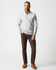 Men Herringbone Half Zip Light Grey | Billy Reid Sweaters & Sweatshirts