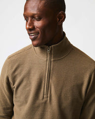 Men Herringbone Half Zip Moss Green | Billy Reid Sweaters & Sweatshirts