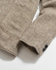 Men Herringbone Leo Jacket Brown | Billy Reid Suiting