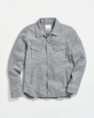 Men Herringbone Wool Shirt Jacket Medium Grey | Billy Reid Shirting