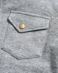 Men Herringbone Wool Shirt Jacket Medium Grey | Billy Reid Shirting