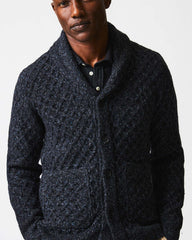 Men Honeycomb Cardigan Charcoal | Billy Reid Sweaters & Sweatshirts
