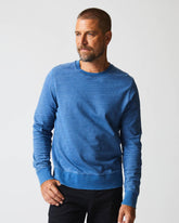 Men Indigo Terry Sweatshirt Denim | Billy Reid Sweaters & Sweatshirts