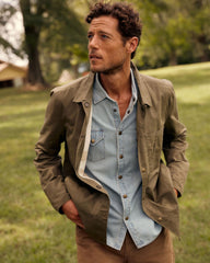 Men Leroy Shirt Jacket Moss Green | Billy Reid Jackets & Outerwear