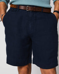 Men Linen Moore Short Carbon Blue | Billy Reid Bottoms