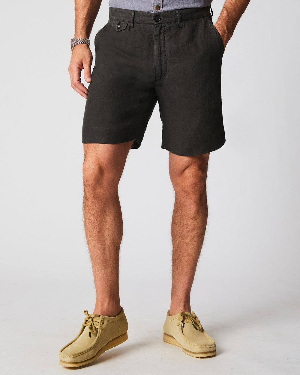 Men Linen Moore Short Steel Grey | Billy Reid Bottoms
