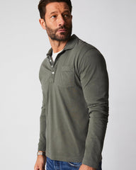 Men Long Sleeve Pensacola Polo Washed Grey | Billy Reid Polos, Tees & Henleys