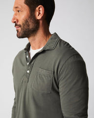 Men Long Sleeve Pensacola Polo Washed Grey | Billy Reid Polos, Tees & Henleys