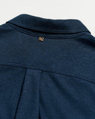 Men L/S Hemp Cotton Knit Shirt Carbon Blue | Billy Reid Shirting