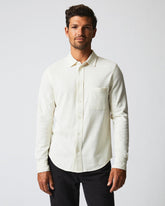 Men L/S Hemp Cotton Knit Shirt Tinted White | Billy Reid Shirting