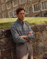 Men Melange Plaid Tuscumbia Shirt Bd Charcoal/green | Billy Reid Shirting