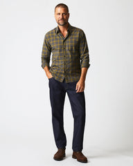 Men Melange Shadow Plaid Tuscumbia Shirt Grey/olive | Billy Reid Shirting