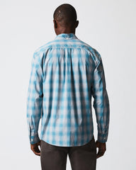 Men Melange Shadow Plaid Tuscumbia Shirt Grey/smoke Blue | Billy Reid Shirting