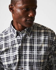 Men Melange Textural Plaid Tuscumbia Shirt Bd Grey/black | Billy Reid Shirting