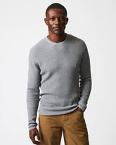 Men Mini Waffle Crew Grey | Billy Reid Sweaters & Sweatshirts