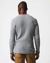 Men Mini Waffle Crew Grey | Billy Reid Sweaters & Sweatshirts