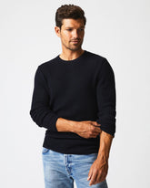 Men Mini Waffle Crew Midnight | Billy Reid Sweaters & Sweatshirts