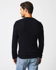 Men Mini Waffle Crew Midnight | Billy Reid Sweaters & Sweatshirts