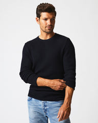 Men Mini Waffle Crew Midnight | Billy Reid Sweaters & Sweatshirts