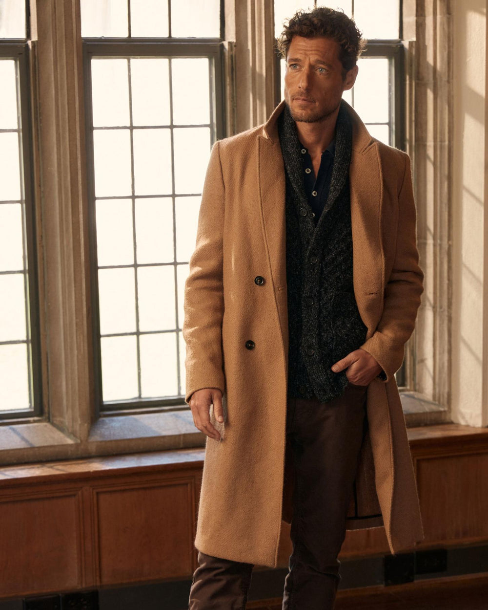 Men Officers Coat Camel | Billy Reid Jackets & Outerwear