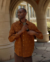 Men Pelican Cord Western Snap Front Shirt Billy's Brown | Billy Reid Shirting