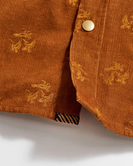 Men Pelican Cord Western Snap Front Shirt Billy's Brown | Billy Reid Shirting